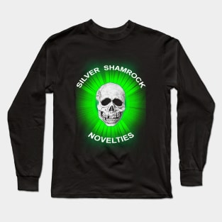 Silver Shamrock Skull Long Sleeve T-Shirt